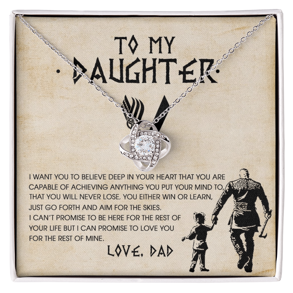 To My Daughter Necklace – Viking Gift from Dad with Message