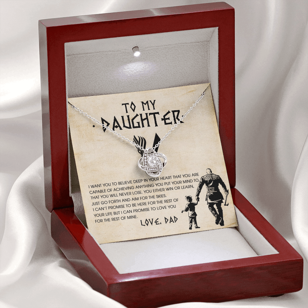 To My Daughter Necklace – Viking Gift from Dad with Message