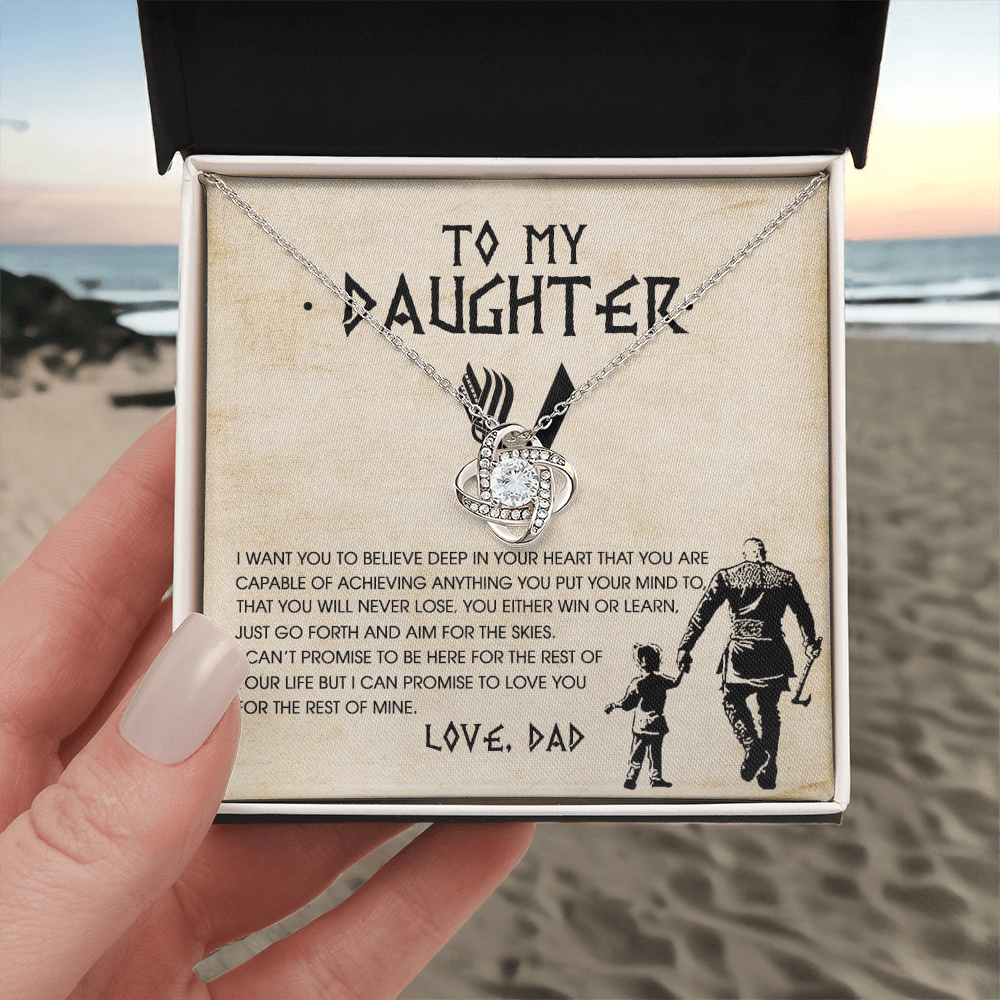 To My Daughter Necklace – Viking Gift from Dad with Message