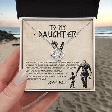 To My Daughter Necklace – Viking Gift from Dad with Message
