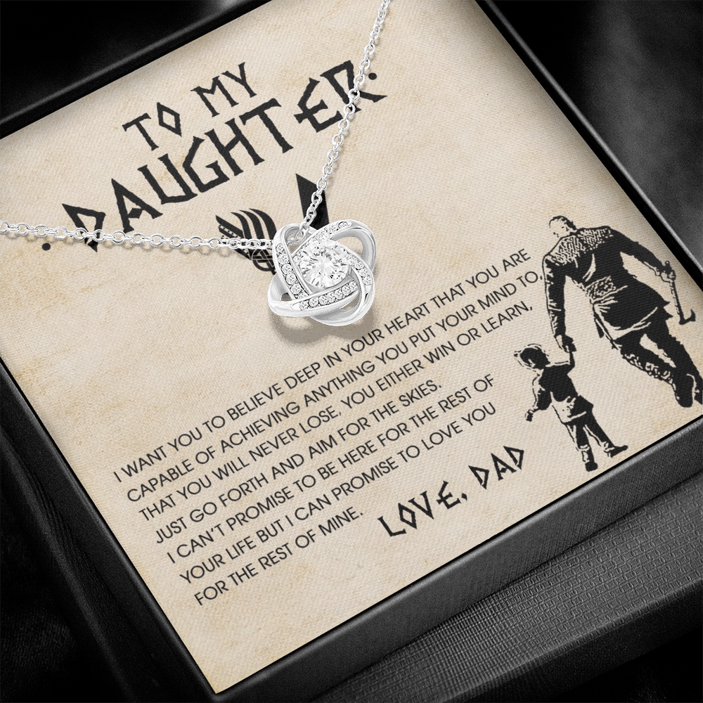 To My Daughter Necklace – Viking Gift from Dad with Message