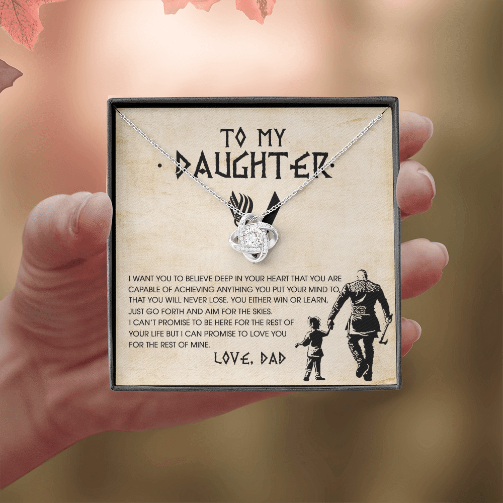 To My Daughter Necklace – Viking Gift from Dad with Message