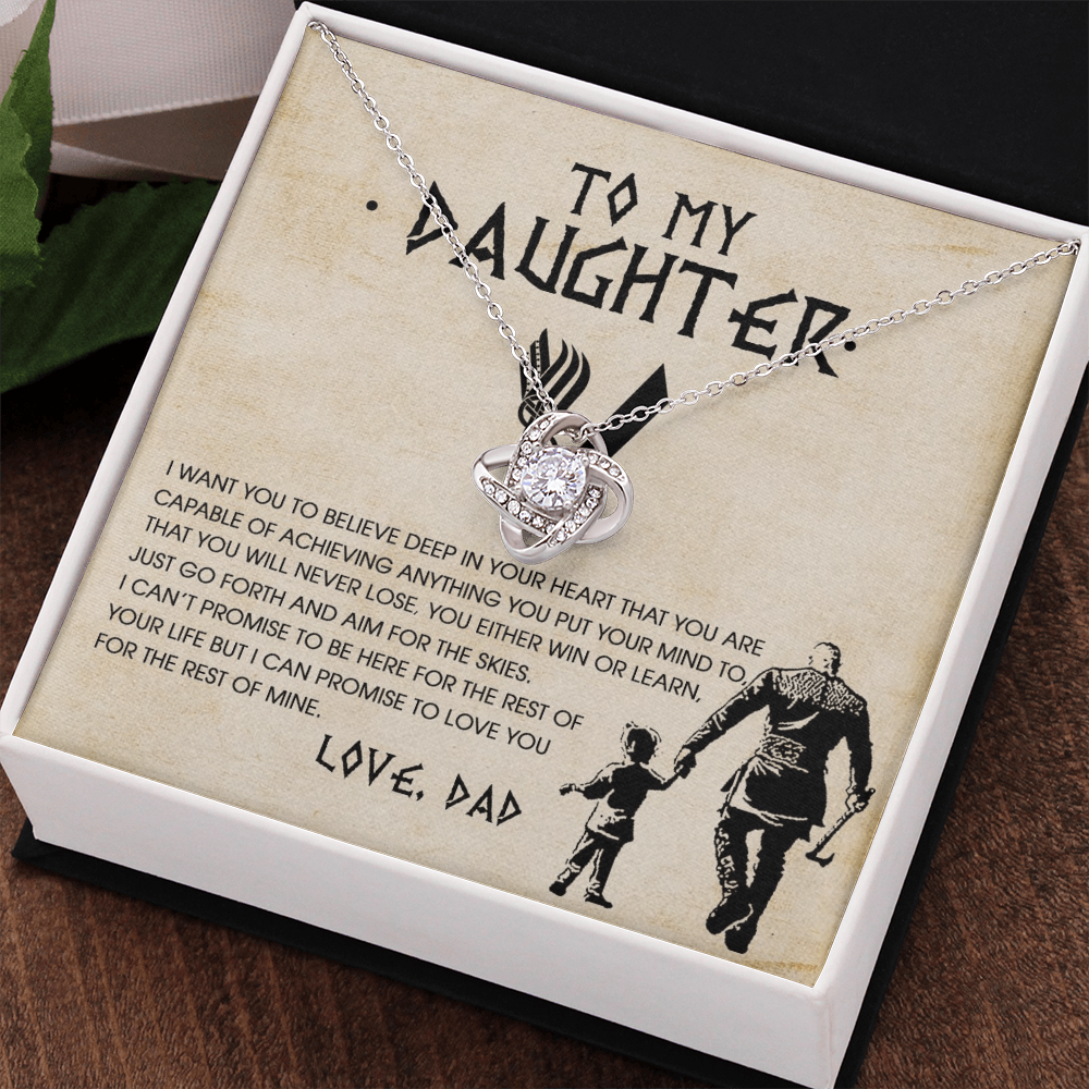 To My Daughter Necklace – Viking Gift from Dad with Message