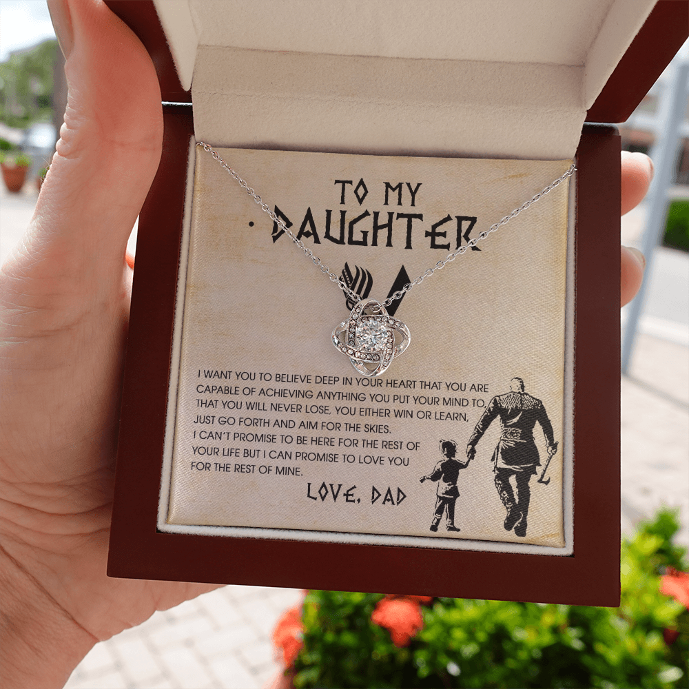 To My Daughter Necklace – Viking Gift from Dad with Message