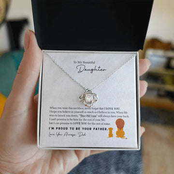 To My Daughter from Dad - This Old Lion - Love Knot Necklace